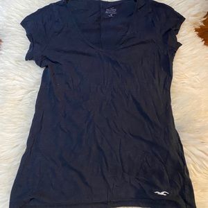 Hollister- Navy V-Neck T-Shirt